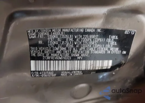 2013 Toyota Rav4 Xle from USA, damaged, VIN 2T3RFREV6DW010323